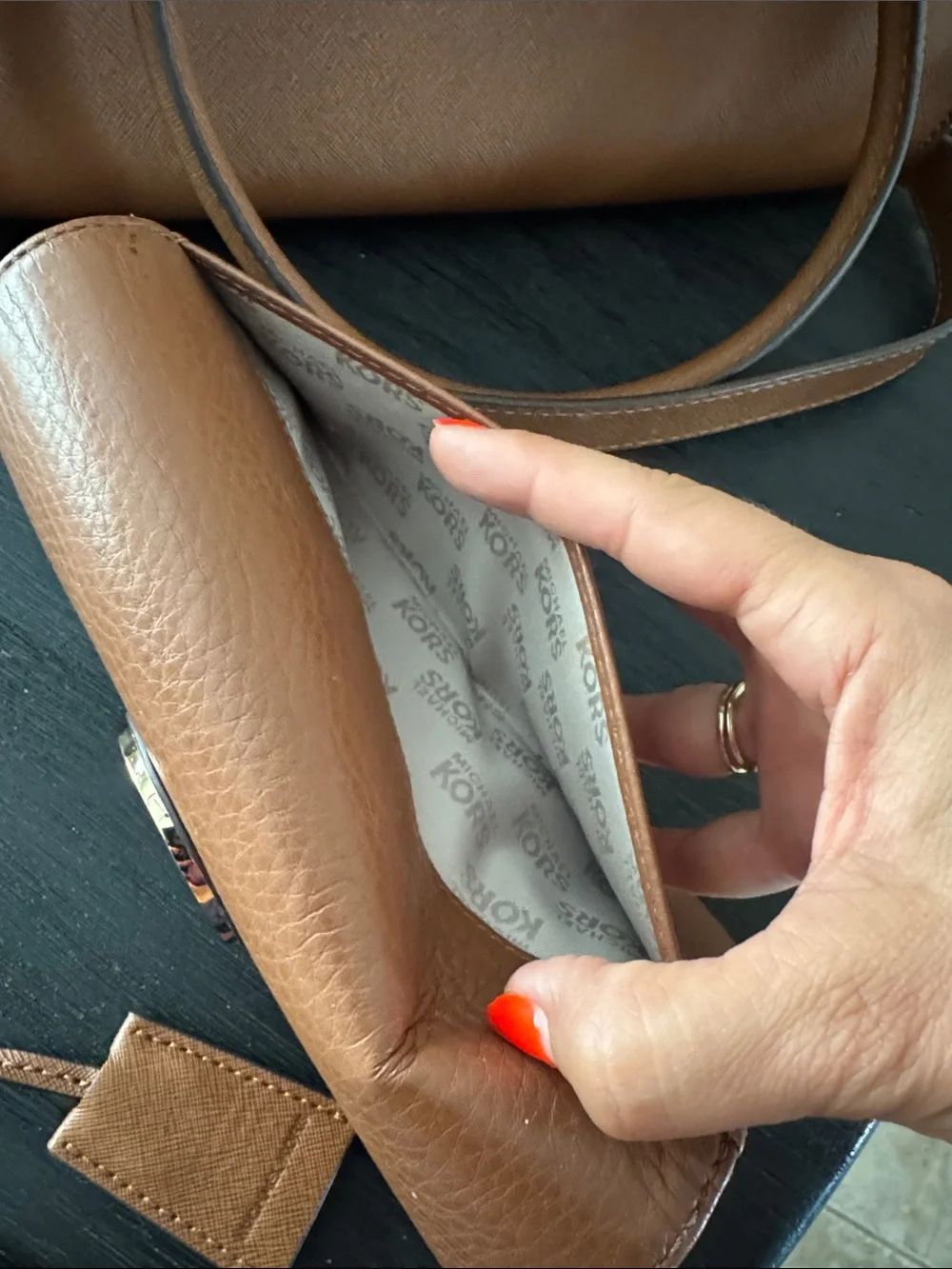 Michael Kors Tan Saffiano Leather Satchel with Matching Wallet